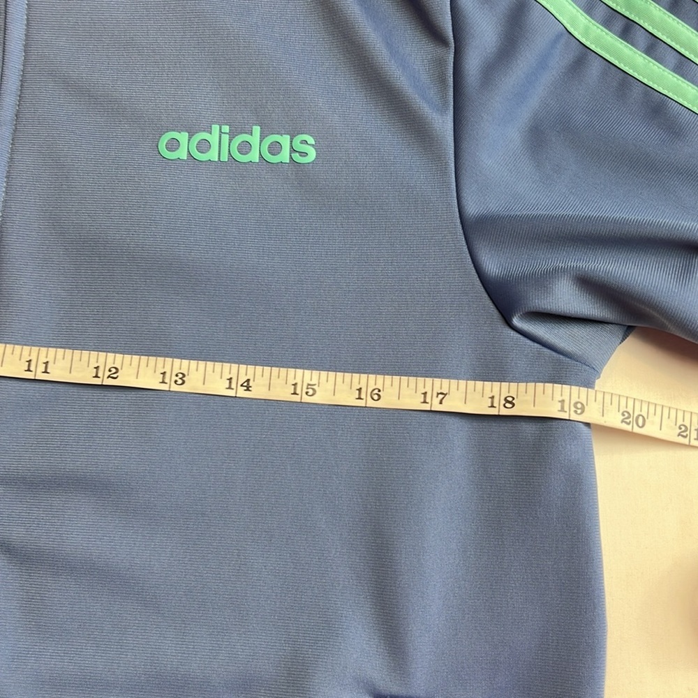 ADIDAS Track Jacket Mens Crew Blue Tricot Full Zip Essentials Warmup SZ S - Picture 8 of 9